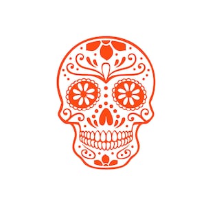 Transferencia de calor flexible de calavera mexicana, tamaño y color a tu elección