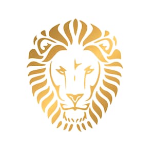 Aufbügelbarer Löwenkopf für Textilien, Farbe und Größe nach Wahl