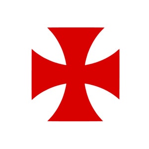 Aplique de caballero con cruz templaria, transferencia de calor, color y tamaño a su elección