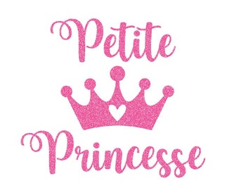 little princess crown applied flex iron-on color and size of your choice