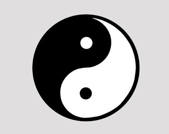 yin yang yoga zen flex iron-on black and white