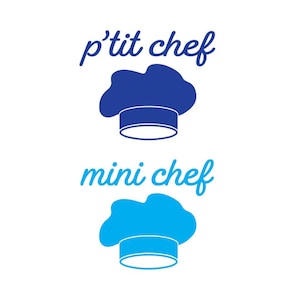 kleiner Koch Mini-Kochmütze Ihrer Wahl aufgebracht Flex-Aufbügler Maße Farben und Schrift Ihrer Wahl