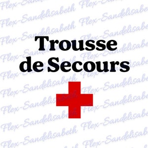 Kit de primeiros socorros + aplique de vinil termocolante da Cruz Vermelha, transferência para tecido, cor e tamanho à sua escolha.
