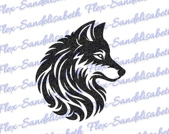 loup appliqué flex thermocollant couleur et dimension au choix