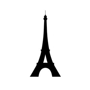 Trasferimento termico flessibile della Torre Eiffel di Parigi per tessuti, colore e dimensioni a scelta.