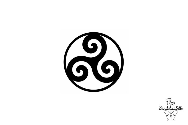 triskell triskele circle Celtic symbol Brittany applied flex iron-on color and size of your choice image 1