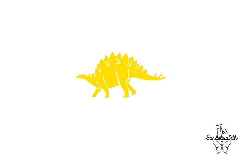 Stegosaurus dinosaur applied flex iron-on color and size of your choice image 1