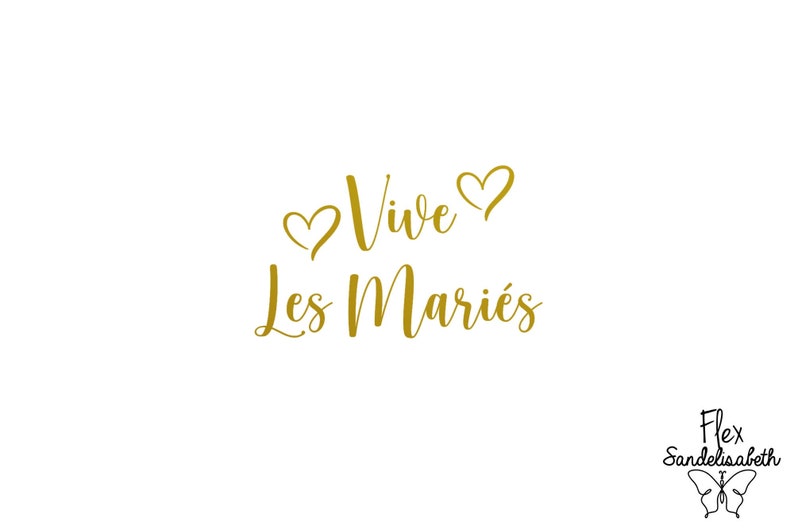 vive les mariés mariage flex thermocollant appliqué transfert dimension et couleur au choix image 1