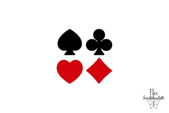 Spade, Heart, Diamond, Club Game, Casino Flex Heat-transfer for