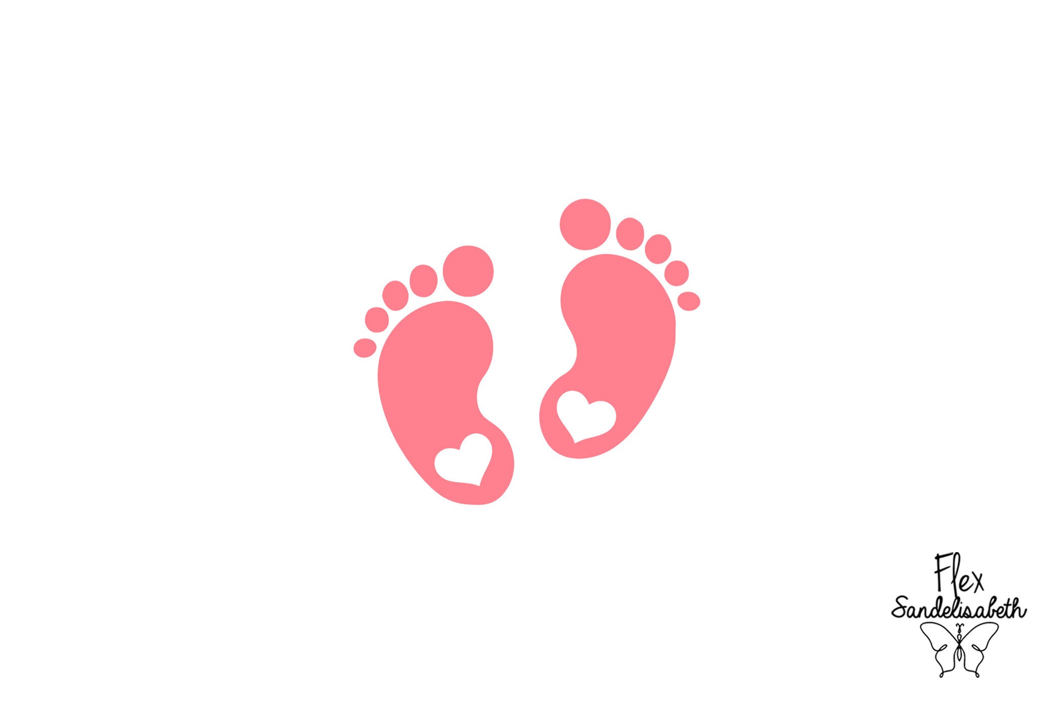 Small Feet Feet Baby Heart Flex Thermoadhesive Color And Etsy