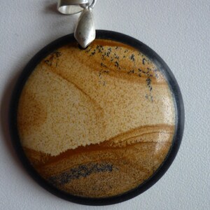 Gem necklace jasper landscape and onyx semi precious warm tones image 4