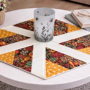 Sechseckige Patchworkdecke, Mitteldecke, Tischdecke