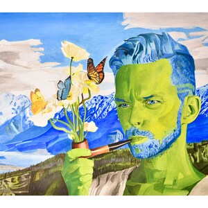Earthman - Acrylic Painting Digital Print, Psychedelic/Visionary/Surrealist Art