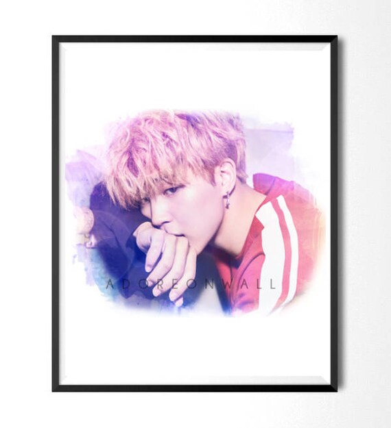 Bts Bangtan Boys Jimin Watercolor Wall Art Instant Digital Printable Poster Print Room Decor Kpop Gift