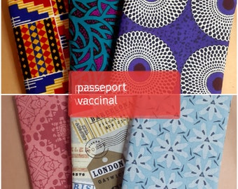 Vaccine passport cover made of Scandinavian ethnic wax fabric