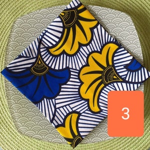 Serviette de table en tissu coton wax style africain fleurs de mariage image 4