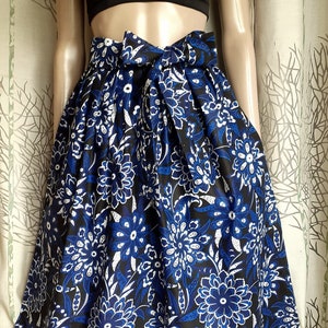 Several lengths, flared skirt in African style wax print flowers, short skirt, mid-length skirt, midi skirt, maxi skirt image 2