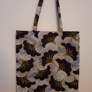 ENVOI RAPIDE Tote bag, just bag, sac de courses, cabas, en wax style africain fleurs de mariage. image 1