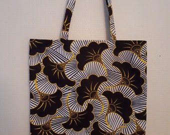 ENVOI RAPIDE Tote bag, just bag, sac de courses, cabas, en wax style africain fleurs de mariage.