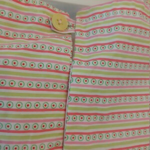 Robe 12 mois , 18mois et 2 ans estivale rose, saumon,vert anis et blanc en coton. image 2