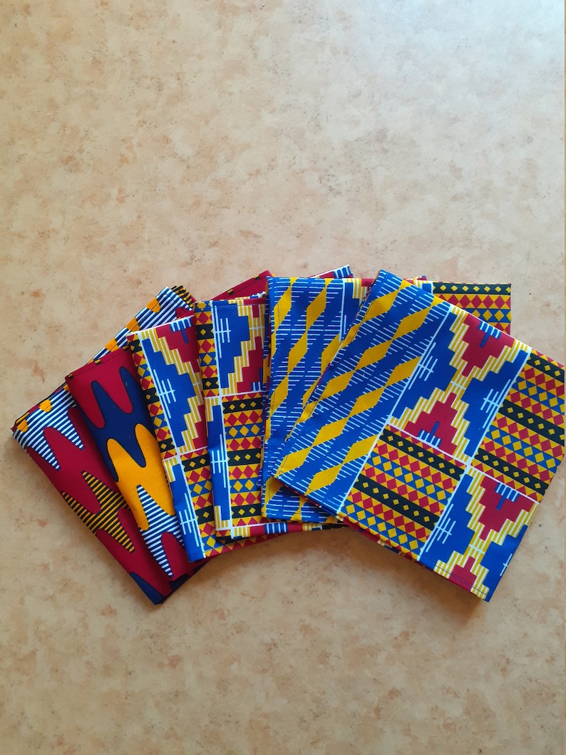 Serviette de table en tissu coton wax style africain kente ...