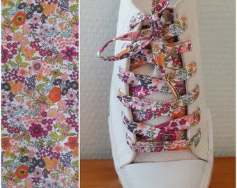 Lacets pour chaussures en coton imprimé fleuri, petites fleurs