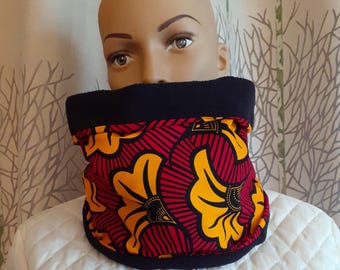 ENTREGA RÁPIDA Calentador de cuello snood, bufanda polar negra y cera.flores de boda