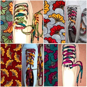 Pair of long length African style laces in wax unisex wedding flowers