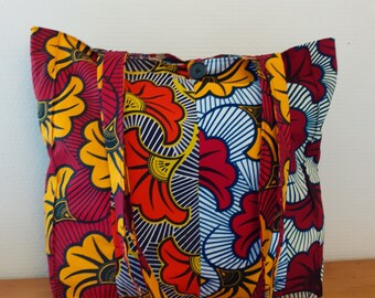 ENVOI IMMÉDIAT sac de plage doublé avec poche en wax style africain fleurs de mariage cabas fourre-tout sac de courses