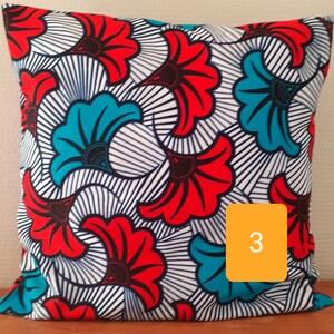 Plusieurs dimensions housse de coussin en wax 40X40 30x50 45X45 50X50 60X60 style africain fleurs de mariage Color 3