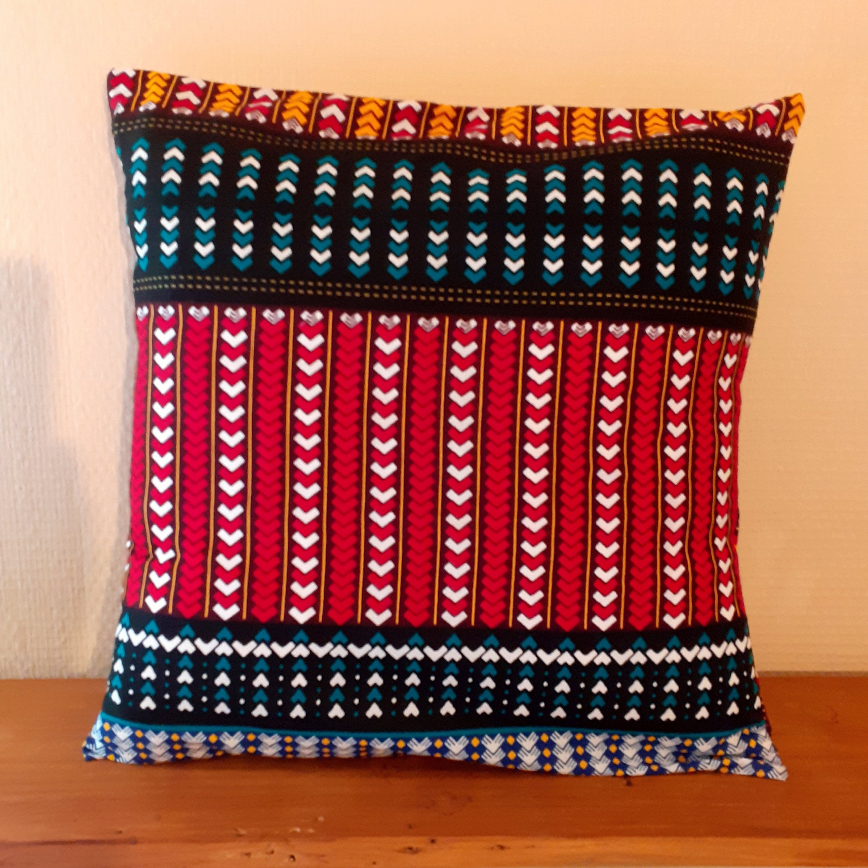 Plusieurs Dimensions Housse Pour Coussin en Tissu Wax Kente Mexicain Ethnique