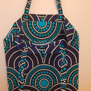 Tote bag en wax style africain sac de courses fourre tout cabas imprimé cible disque rosace image 4