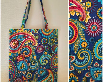 Tote bag en wax style africain cabas sac de courses fourre tout