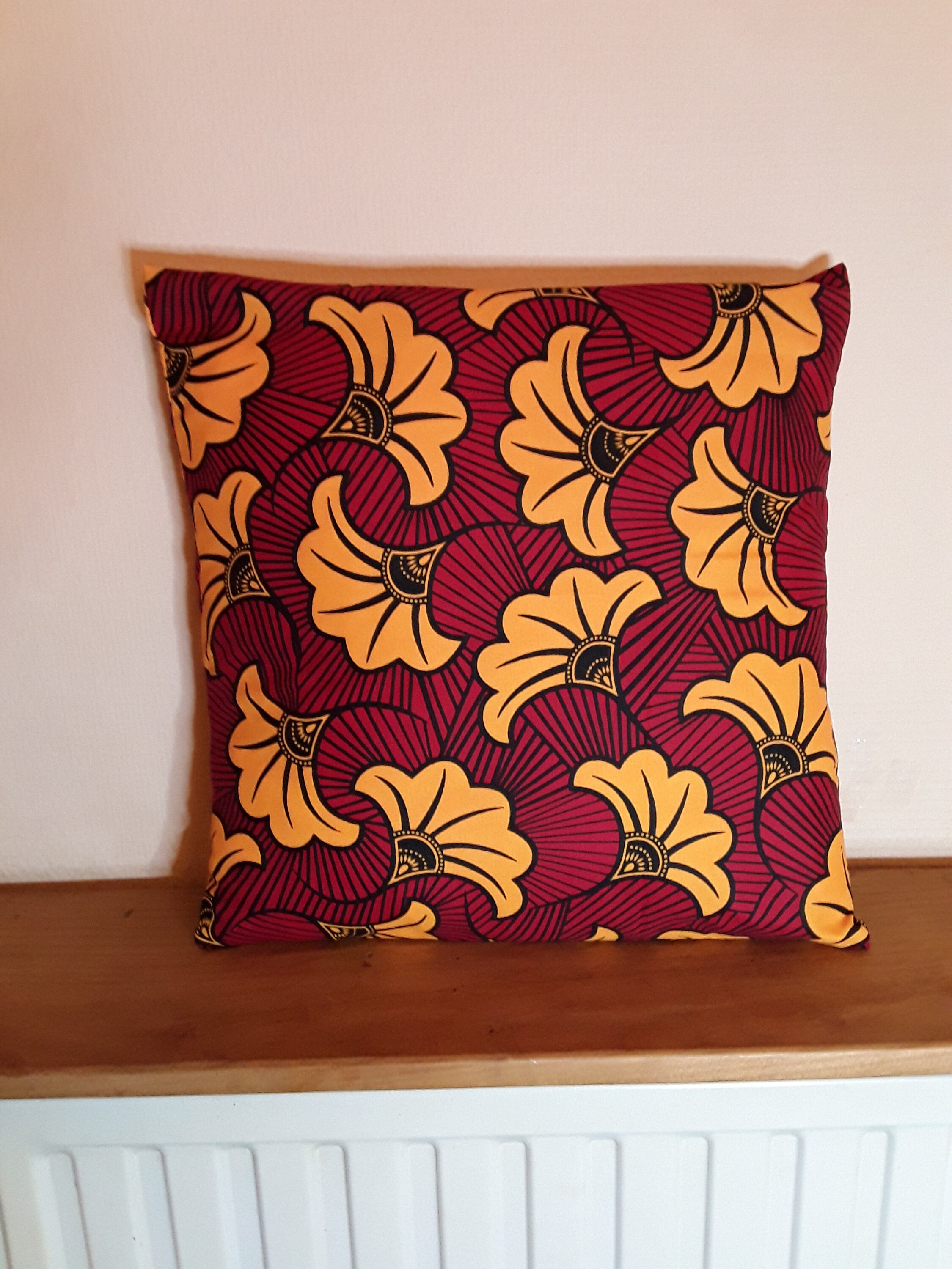 Envoi Rapide Housse Pour Coussin de 45/45 cm ou 18/18 Pouces en Toile Wax Certifié Fleurs Mariage .