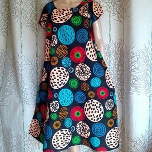 African style wax dress, batik boubou loincloth, flared umbrella shape, circular circle