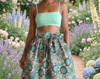 4 lengths of soft wax print skirt, African style bogolan print, disc, target, rosette