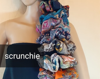XL scrunchie, wax headband scarf in polyester voile chiffon