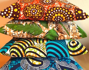 Several dimensions cushion cover in wax loincloth 40X40 30x50 45X45 50X50 60X60 African style target rosette sun mandala disc