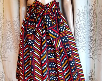 3 lengths skirt in African style wax bogolan print