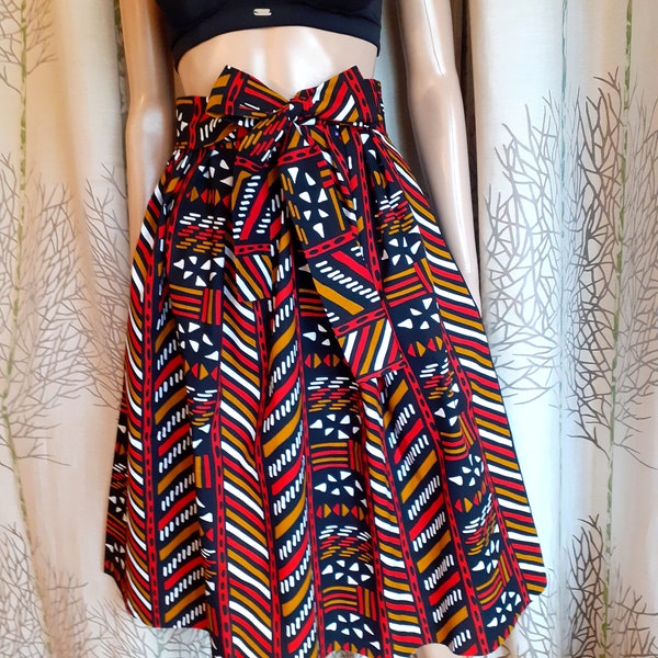 3 lengths skirt in African style wax bogolan print