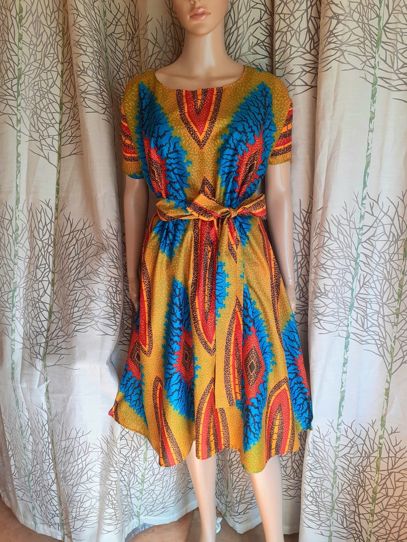 Dress in wax African style loincloth  batik  boubou shape Etsy