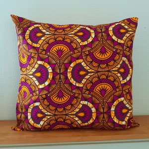 Funda varias dimensiones para cojín en cera estilo africano rosetones diana disco mandala gitana