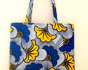 FAST SHIPPING Tote bag, just bag, shopping bag, tote bag, in wax African style wedding flowers. Gift fashion gift