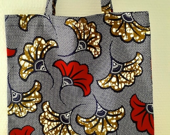 FAST SHIPPING Tote bag, shopping bag, shopping bag, tote bag in Wax batik African style wedding flowers. Gift fashion