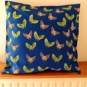 African style wax cushion cover printed butterflies 50X50cm or 20X20 inches 40X40 cm or 16 inches side image 1