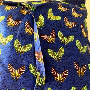 African style wax cushion cover printed butterflies 50X50cm or 20X20 inches 40X40 cm or 16 inches side image 2