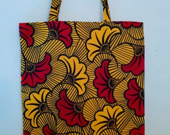 ENVOI RAPIDE Tote bag, just bag, sac de courses, cabas, fourre-tout en wax style africain.fleurs de mariage