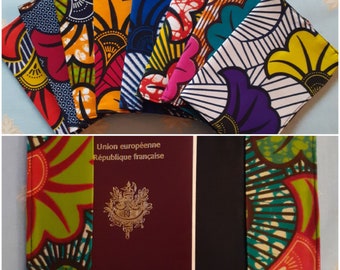 Plusieurs couleurs, étuis passeports, protège passeport en wax pagne batik tissu africain fleurs de mariage Cadeau gift mode