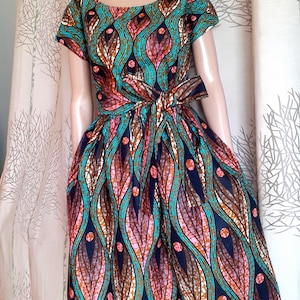 Several lengths, African style wax dress, bogolan loincloth