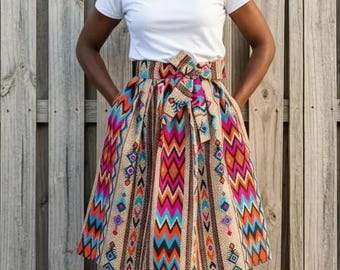 3 lengths of soft wax print skirt, African style bogolan print
